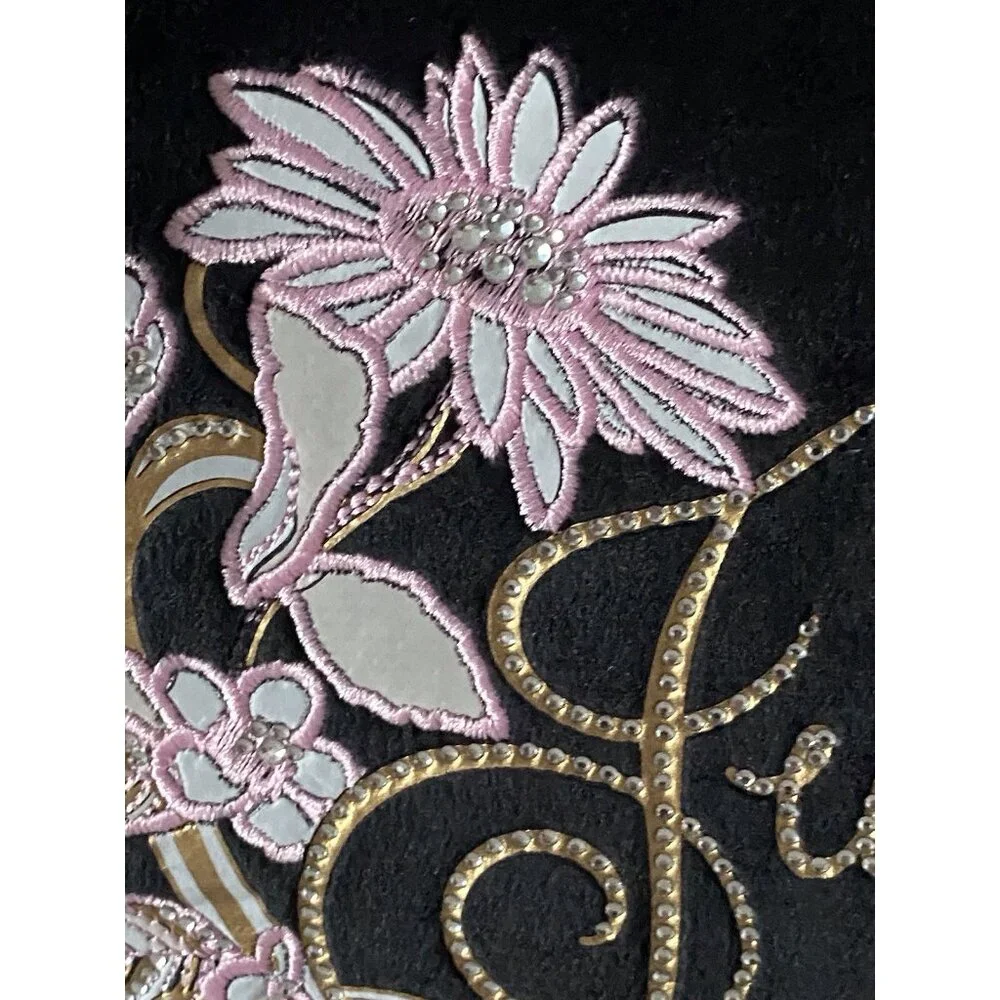 Juicy Couture Juicy In Bloom Hobo Shoulder Bag Purse Liquorice Black‎ Floral NEW